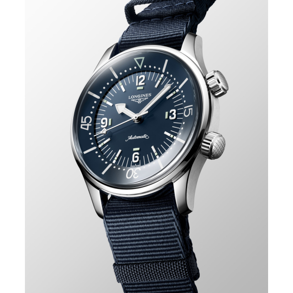 Montre Longines Legend Diver Cadran Bleu Bracelet Textile
