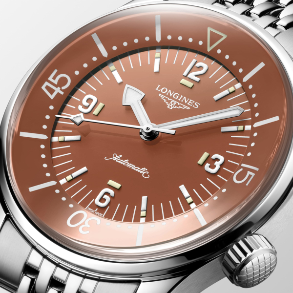 Montre Longines Legend Diver Cadran Terracota Bracelet Acier