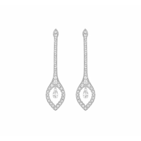 Boucle D'oreilles Stone Paris Ama Or Blanc et Diamants