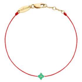 Bracelet RedLine Shiny Saphir Vert Or Jaune Fil Rouge