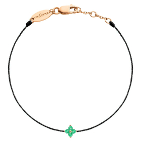 Bracelet RedLine Shiny Saphir Vert Or Rose Fil Noir