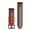 Bracelet Montre Garmin Quickfit 26mm Silicone Rouge Feu-Graphite