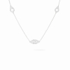 Collier Menottes Dinh Van R5 or blanc sur chaîne