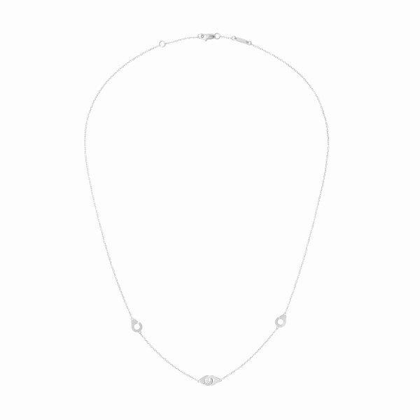 Collier Menottes Dinh Van R5 or blanc sur chaîne