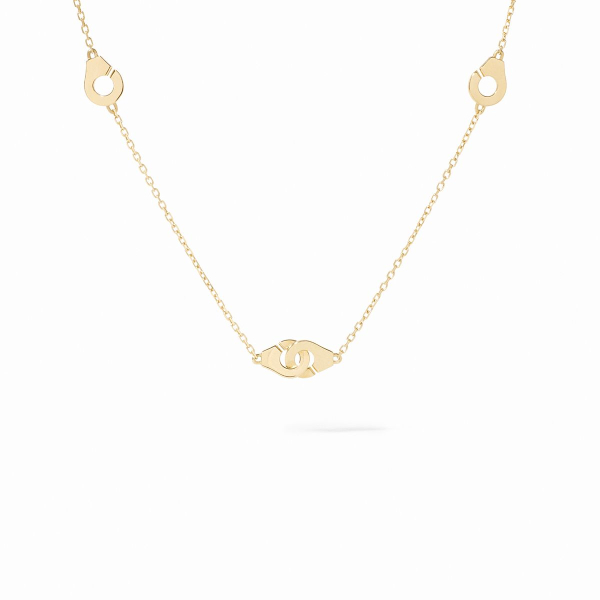 Collier Menottes Dinh Van R5 or jaune sur chaîne