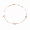 Bracelet Menottes Dinh Van R5 or rose sur chaîne