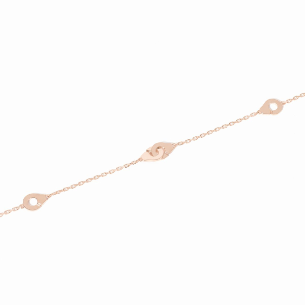 Bracelet Menottes Dinh Van R5 or rose sur chaîne