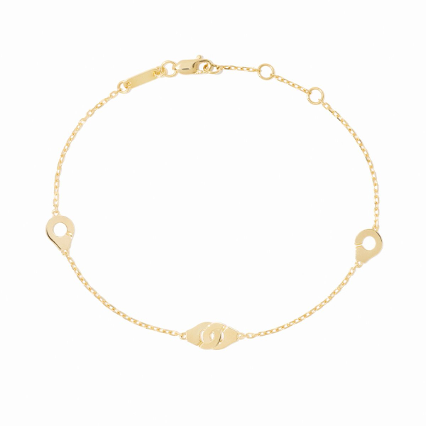 Bracelet Menottes Dinh Van R5 or jaune sur chaîne