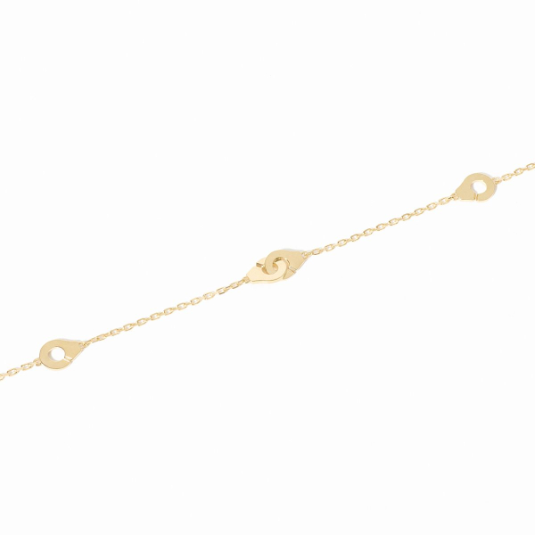 Bracelet Menottes Dinh Van R5 or jaune sur chaîne