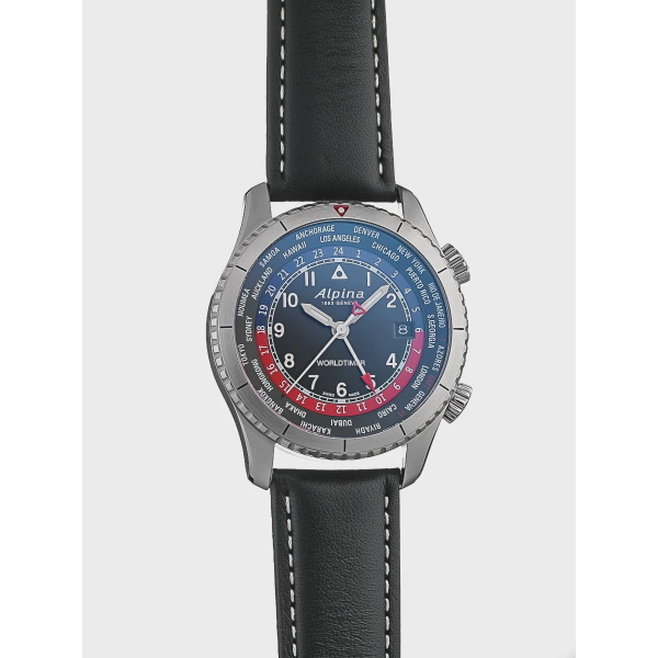 Montre Alpina Startimer Pilot Quartz WorldTimer Cadran Noir