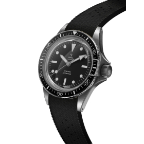 Montre Yema Superman Steel CMM.10 41mm Cadran Noir Bracelet FKM Viton