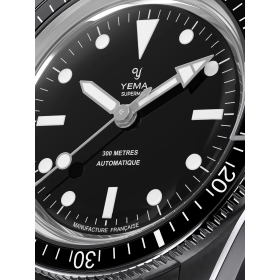 Montre Yema Superman Steel CMM.10 41mm Cadran Noir Bracelet Cuir Grainé