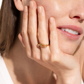 Bague Dinh Van Maillon Petit Modèle Or Jaune Et Diamants