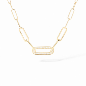 Collier Maillon Dinh Van L or jaune et diamants