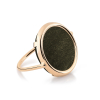 Bague Ginette NY Disc Ring Obsidienne Dorée