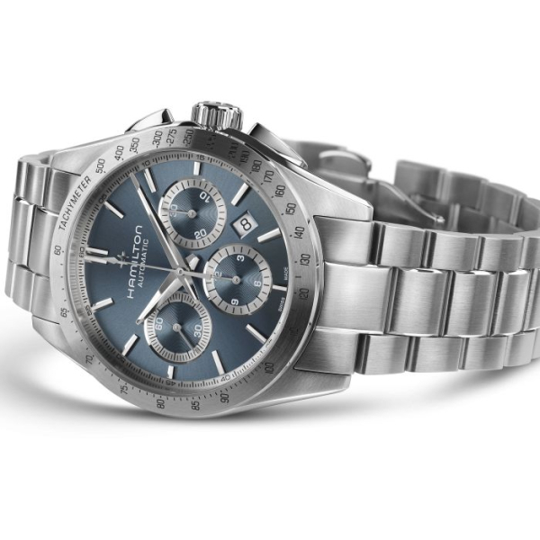 Montre Hamilton Jazzmaster Performer Auto Chrono 42mm Cadran Bleu