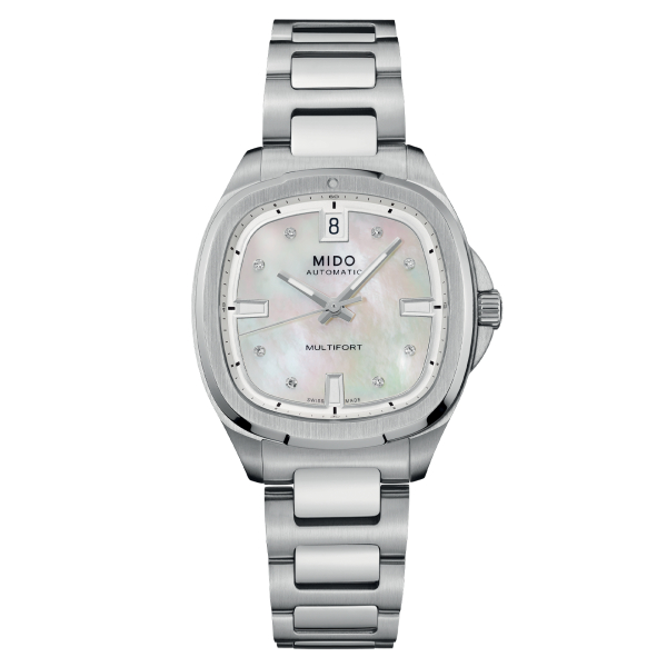 Montre Mido Multifort TV 35 Cadran Nacre Index Diamants