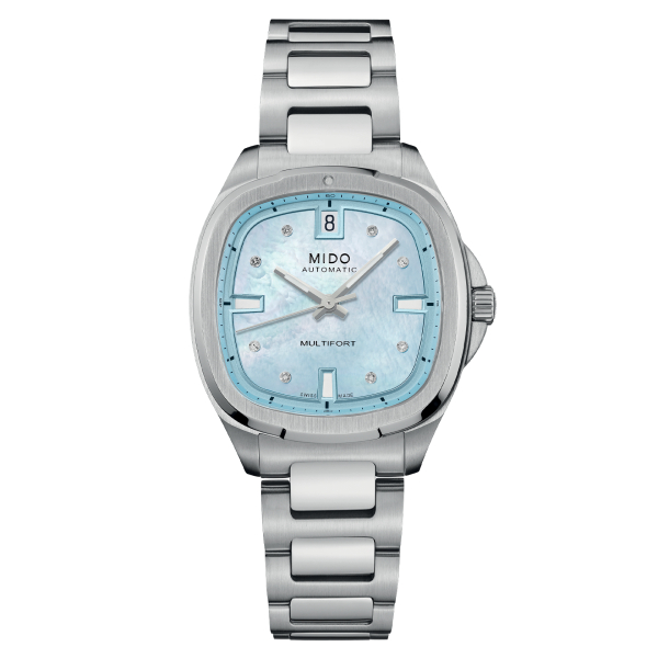 Montre Mido Multifort TV Big Date Bracelet Acier Cadran Bleu