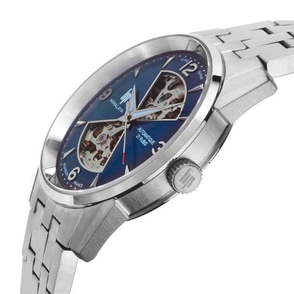 Montre Lip Himalaya Sablier Acier Cadran Bleu Bracelet Metal