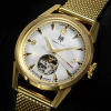 Montre Lip Himalaya 29mm Coeur Ouvert Doree Bracelet Milanais