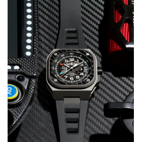 Montre BELL & ROSS BR-X5 Racing Bracelet Caoutchouc Noir