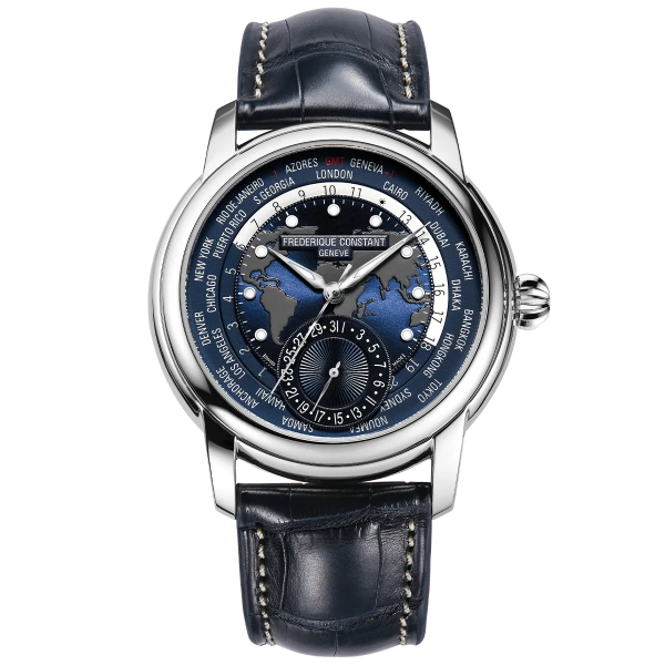 Montre Frederique Constant Manufacture Classic Worldtimer Cadran Bleu