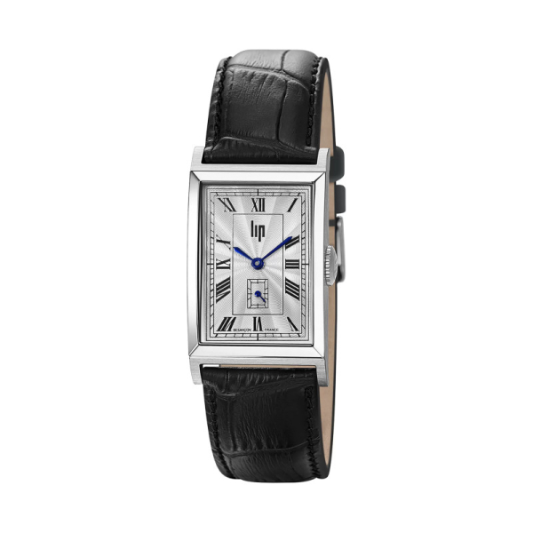 Montre Lip Churchill T24 Acier Cadran Soleille Cuir Noir