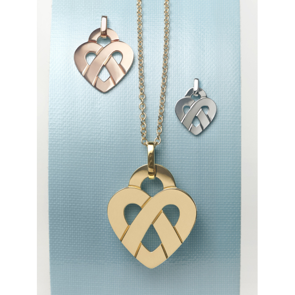 Pendentif Poiray Coeur Entrelacé Or Jaune Petit Modèle