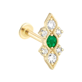 Piercing Stone Paris Hope Or Jaune Diamants et Emeraude