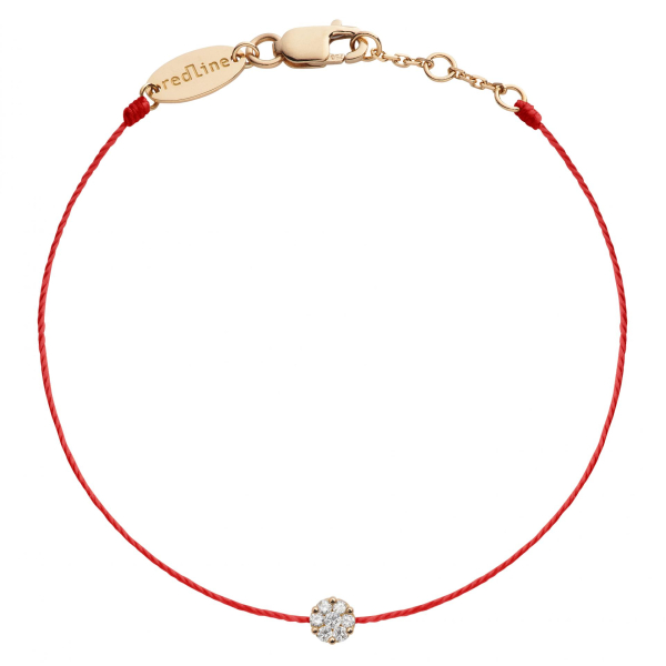 Bracelet Redline Illusion Diamants0.05 ct Or Rose Fil Rouge
