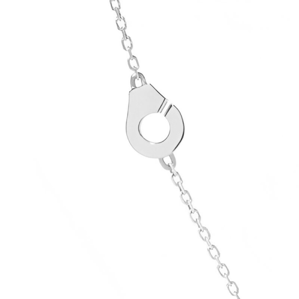 Collier Menottes Dinh Van R5 or blanc sur chaîne