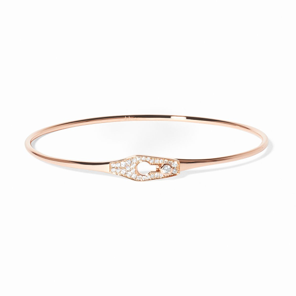 Bracelet Dinh Van Serrure Jonc Or Rose pavage diamants