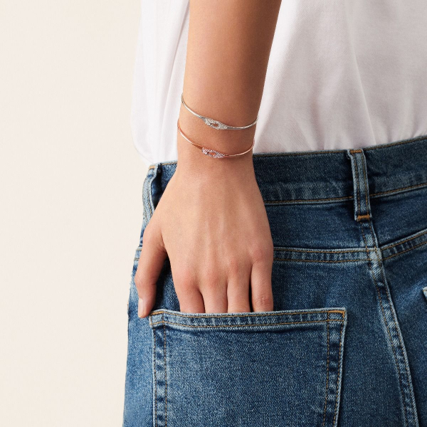 Bracelet Dinh Van Serrure Jonc Or Rose pavage diamants