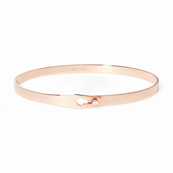 Bracelet Dinh Van Serrure nouveau Jonc Or rose et diamant