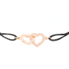 BraceletDinh Van Double Cœurs R9 Or Rose sur cordon