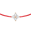 Bracelet REDLINE SHINY fil rouge étoile avec 4 diamants or rose