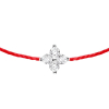 Bracelet REDLINE SHINY fil rouge étoile avec 4 diamants or blanc