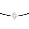 Bracelet REDLINE SHINY fil noir étoile avec 4 diamants Or Blanc