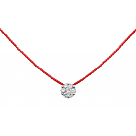 Collier Redline Illusion fil & diamant 0.05 Ct Or Blanc Fil Rouge