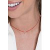 Collier Redline Illusion fil & diamant 0.05 Ct Or Blanc Fil Rouge