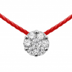 Collier Redline Illusion fil & diamant 0.05 Ct Or Blanc Fil Rouge