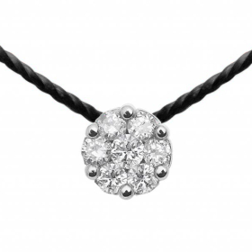 Collier Redline Illusion fil & diamant 0.05 Ct Or Blanc Fil Noir