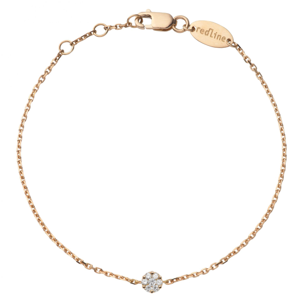 Bracelet Redline ILLUSION sur chaîne or rose diamant 0.05ct
