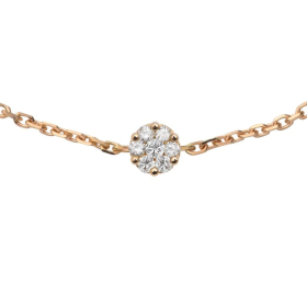 Bracelet Redline ILLUSION sur chaîne or rose diamant 0.05ct