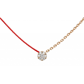 Collier Redline ILLUSIONDiamant 0.05ct Fil Rouge Chaîne Or Rose