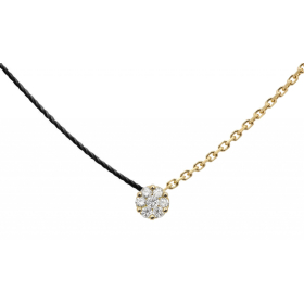 Collier Redline ILLUSIONDiamant 0.05ct Fil Noir Chaîne Or Jaune