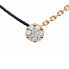 Collier Redline ILLUSIONDiamant 0.05ct Fil Noir Chaîne Or Rose