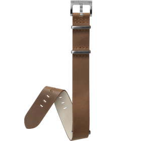 Bracelet Hamilton 18mm Khaki Aviation Cuir Nato Brun