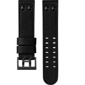 Bracelet Hamilton 22mm Khaki Aviation Cuir Noir