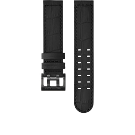 Bracelet Hamilton 20mm Khaki Aviation Cuir Noir